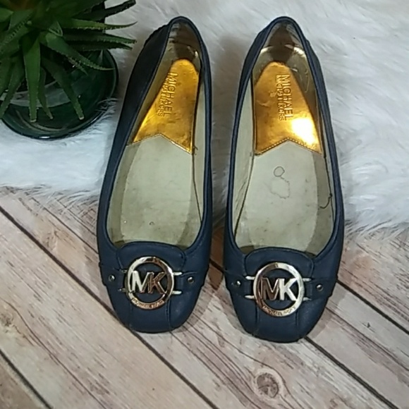 michael kors navy blue flat shoes
